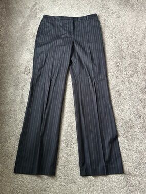 Anne Klein Black Pinstripe Dress Pants SIZE 6 Straight Leg Career Office Slacks